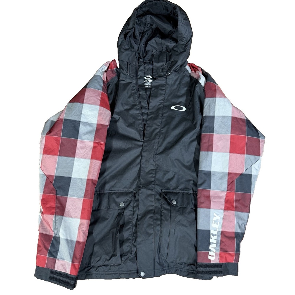 Oakley Bonk Ski Snowboard Jacket Men's 2XL (Loose Fit) Red Plaid - Picture 1 of 8